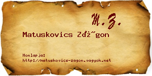 Matuskovics Zágon névjegykártya
